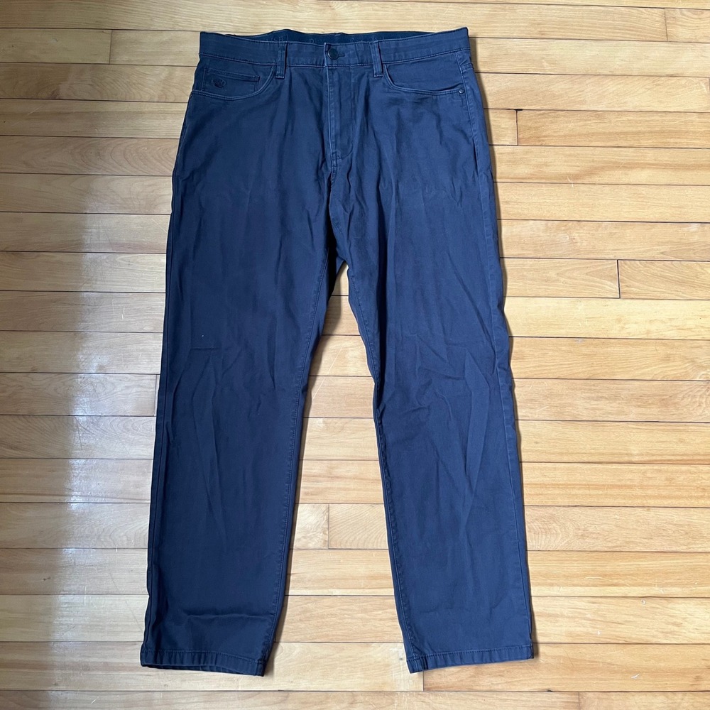 English Laundry Men 5-Pocket Chino Pants Charcoal Gray Navy 34x30 Stretch Cotton